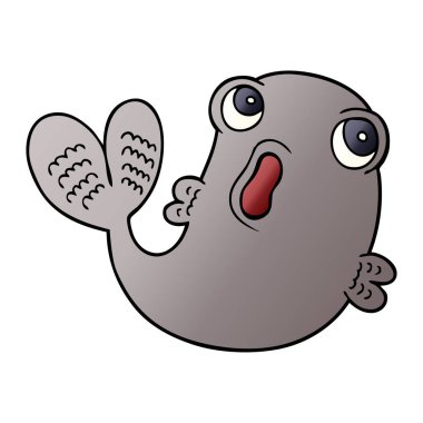 çizgi film doodle bir balık