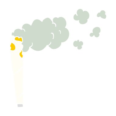 düz renk illüstrasyon karikatür esrar sigara