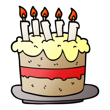 çizgi film doodle Doğum günü pastası