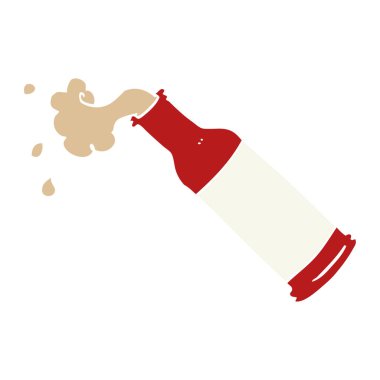 çizgi film doodle köpük bira şişesi