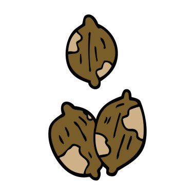 çizgi film doodle fındık kabuklarında