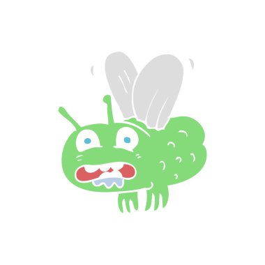 düz renk resimde sineğin