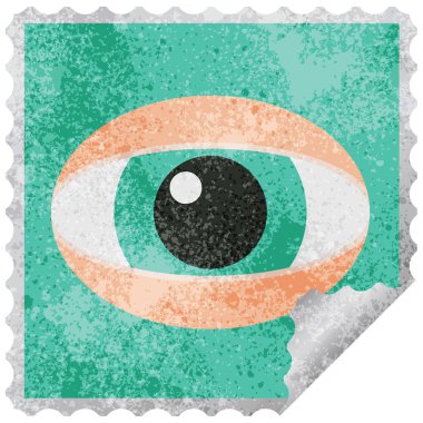 bakan göz grafik kare etiket damga