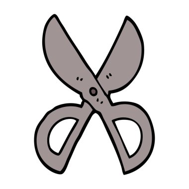 Doodle açık makas çizgi film