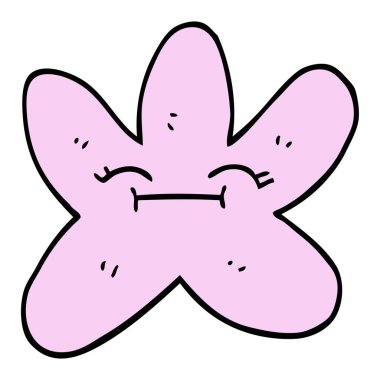 çizilmiş doodle tarzı çizgi film yıldız balık el