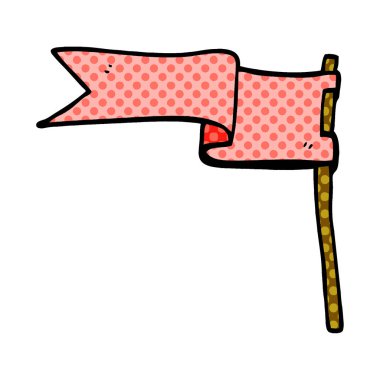 çizgi film doodle bayrak, vektör çizim