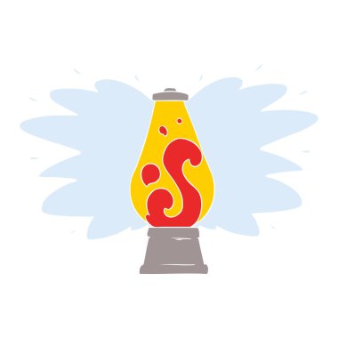 düz renk tarzı çizgi film retro lav lambası