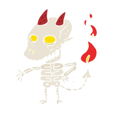 düz renk tarzı çizgi film ürkünç iblis