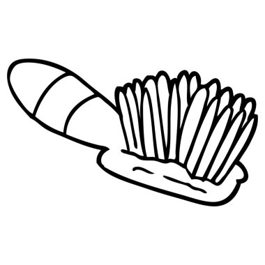 siyah beyaz çizgi film saç fırçası