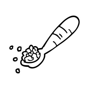 çizim karikatür kaşık mısır gevreği