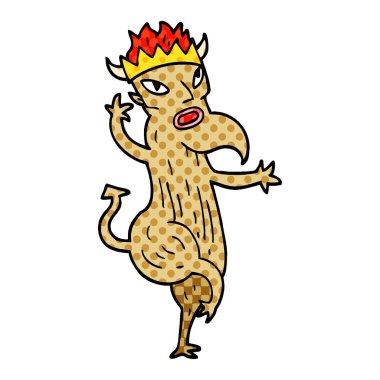 Beyaz arka plan, vektör, illüstrasyon izole karikatür doodle şeytan düz simgesi