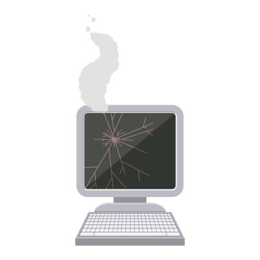 kırık bilgisayar grafik vektör çizim simgesi