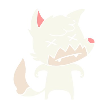 düz renk tarzı çizgi film ölü fox