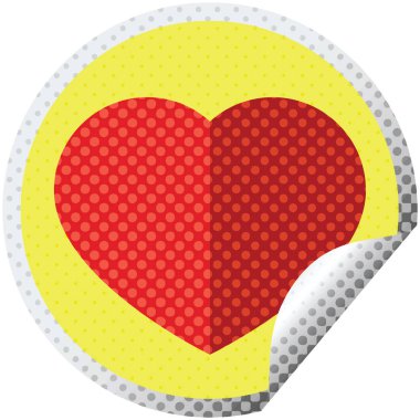 kalp sembol grafik vektör çizim dairesel etiket