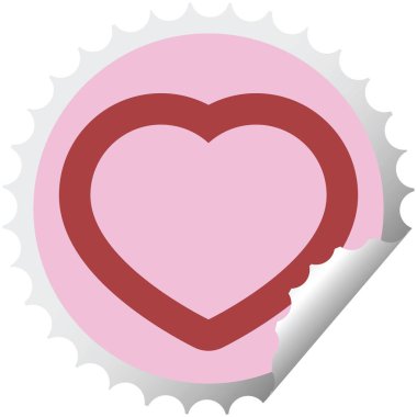 kalp sembol grafik vektör çizim yuvarlak etiket damga