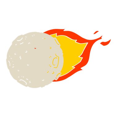 düz renk tarzı çizgi film göktaşı