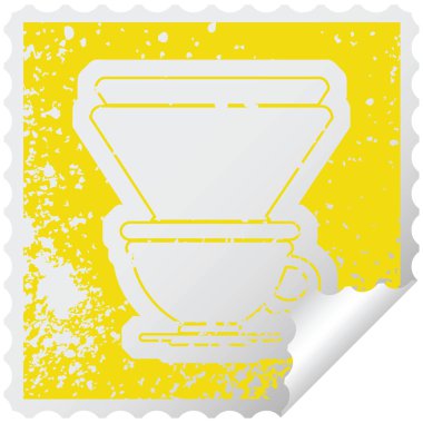 sıkıntılı etiket simge tasarlamak bir kahve Kupası