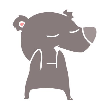 düz renk tarzı çizgi film ayı