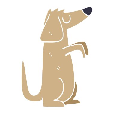 Beyaz arka plan, vektör, illüstrasyon izole karikatür doodle köpek düz simgesi