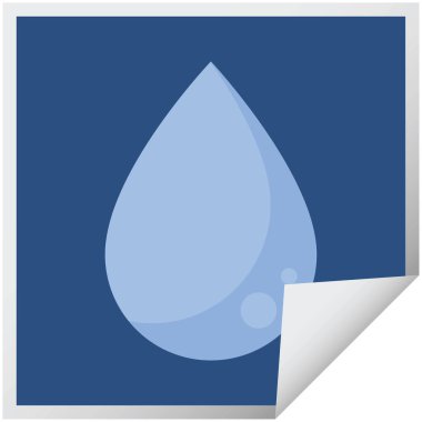 yağmur damlası grafik vektör çizim kare etiketi