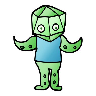 vektör degrade illüstrasyon karikatür garip yaratık