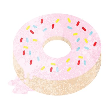 Lezzetli buzlu çörek düz renkli çizimi