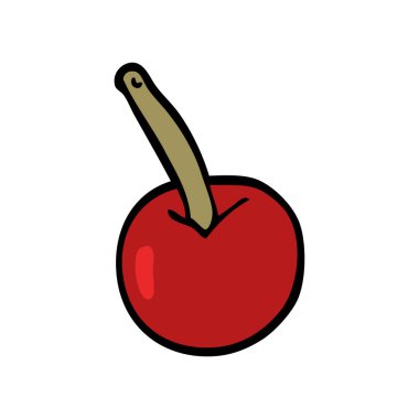çizgi film doodle kiraz, vektör çizim