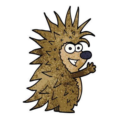 çizgi film doodle dikenli kirpi