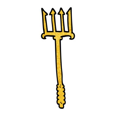 çizgi film altın trident doodle