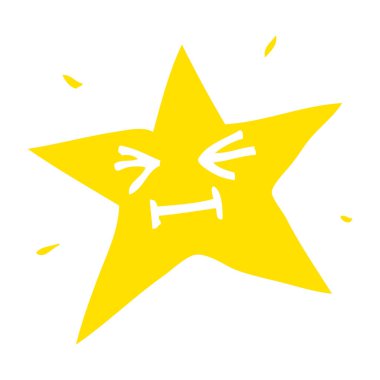 komik düz renk illüstrasyon karikatür yıldız