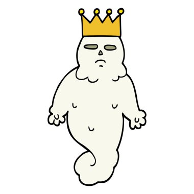 elle çizilmiş doodle tarzı çizgi film ürkütücü hayalet Kral