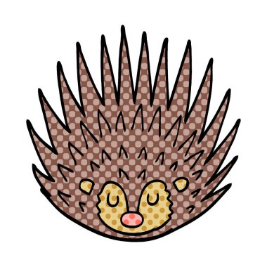 çizgi film doodle dikenli kirpi