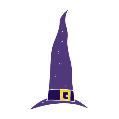 düz renk resimde cadının şapka