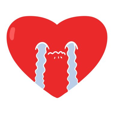 düz renk tarzı çizgi film aşk hasta kalp