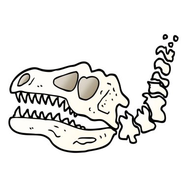 vektör degrade illüstrasyon karikatür dinazor kemikleri