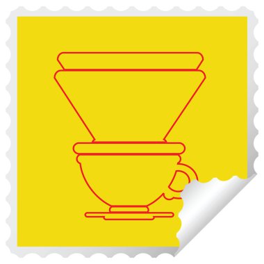 Etiket soyma kahve filtre Kupası Meydanı