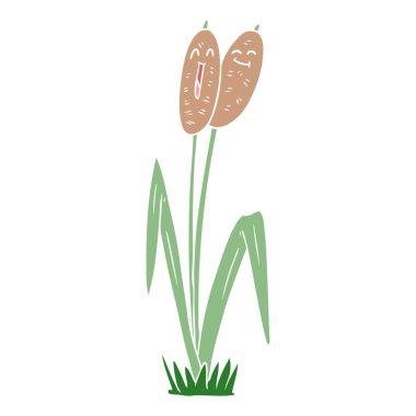 düz renk tarzı çizgi film bullrush