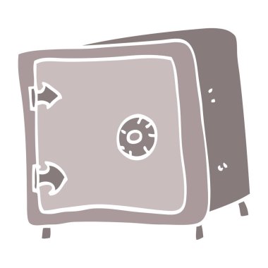 düz renk illüstrasyon karikatür eski kasa