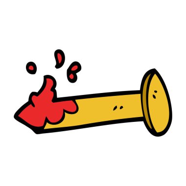 çizgi film doodle kanlı çivi