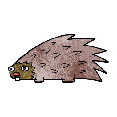 çizgi film doodle dikenli kirpi