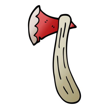 çizgi film doodle balta, vektör çizim