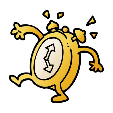 çizgi film doodle zil çalar saat