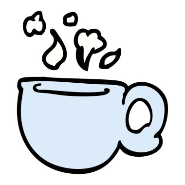 çizgi film doodle dumanı tüten Kupası