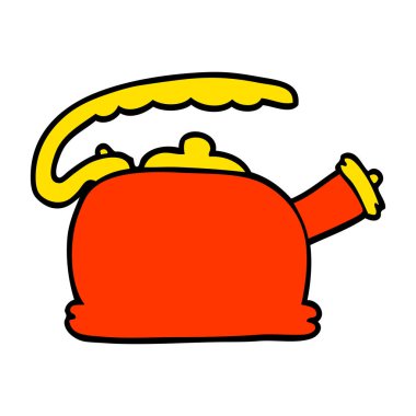 çizgi film doodle ıslık çaydanlık