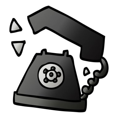 çizgi film doodle retro telefon