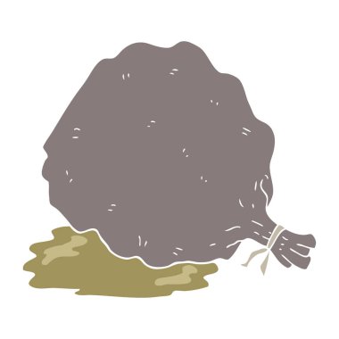 Çöp çuvalı düz renkli çizimi