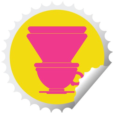 kahve filtre Kupası dairesel peeling etiket