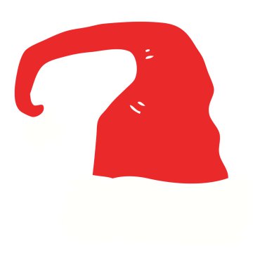 Noel şapka düz renkli çizimi