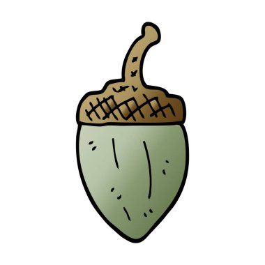 Beyaz arka plan, vektör, illüstrasyon izole karikatür doodle meşe palamudu düz simgesi