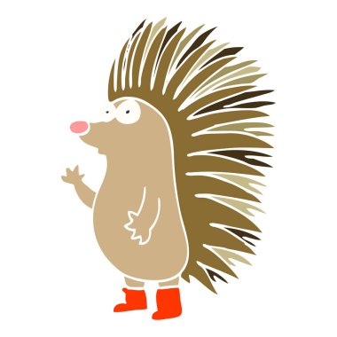 çizgi film doodle dikenli kirpi